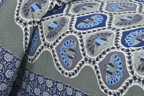 Blue_Cotton_Rajwada_Shringar_Double_Bedsheet_With_Pillow_Cover_100_X_108_Cm